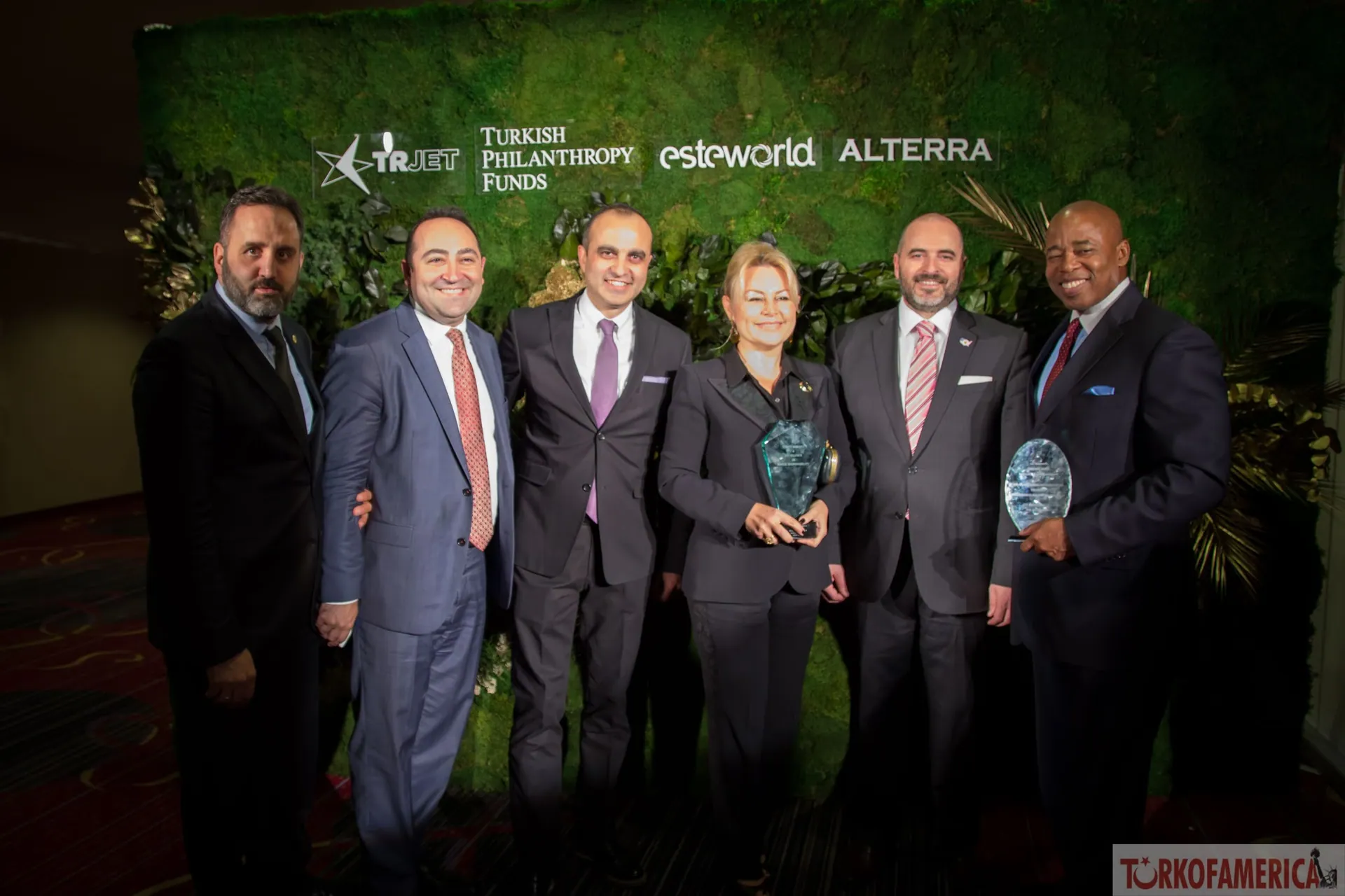 Honorees with their awards at the 2015 ceremony