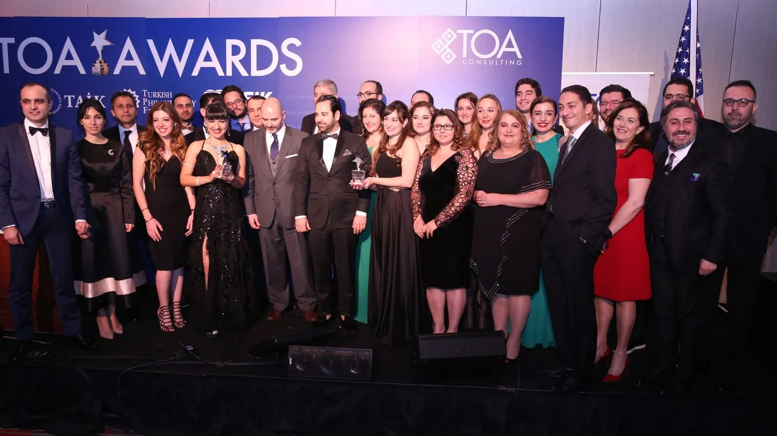 Honorees on stage at the Turk of America Awards